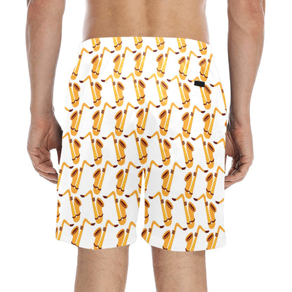 Saxophone Print Design LKS404 Men's Swim Trunks Beach Shorts