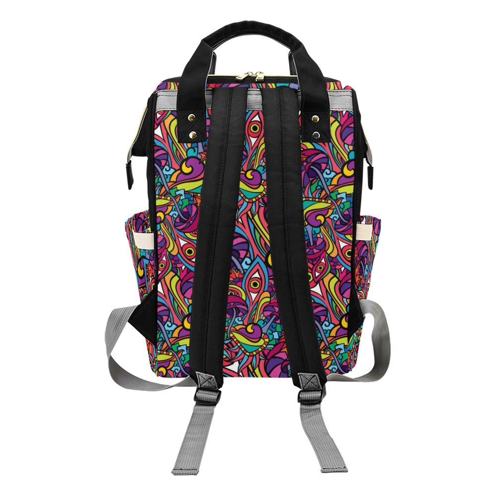Trippy Print Design LKS302 Diaper Bag Backpack