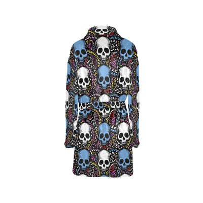 Skull Print Design LKS305 Women's Fleece Robe