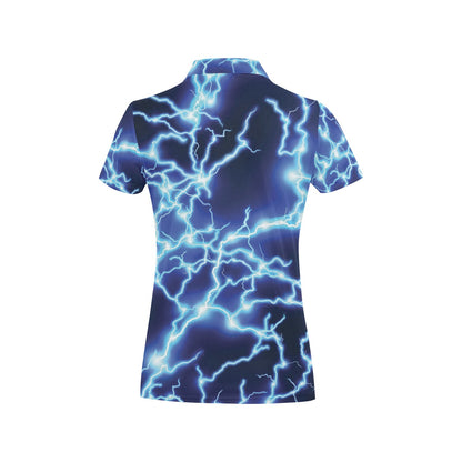 Lightning Thunder Pattern Print Design 04 Women's Polo Shirt