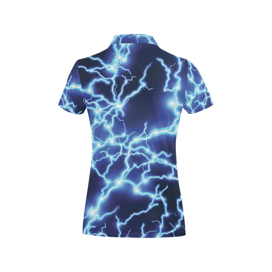 Lightning Thunder Pattern Print Design 04 Women's Polo Shirt