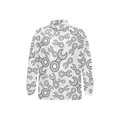 Mechanic Pattern Print Design 05 Long Sleeve Polo Shirt For Men's