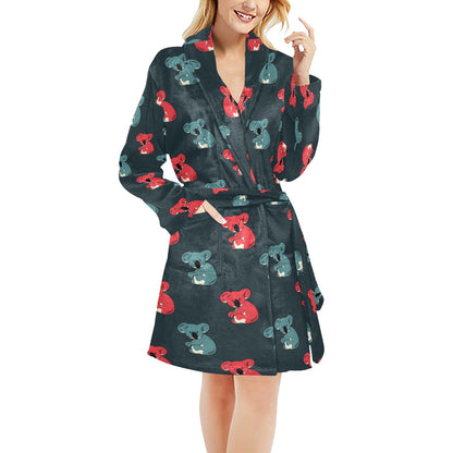 Koala Pattern Print Design 02 Women's Fleece Robe