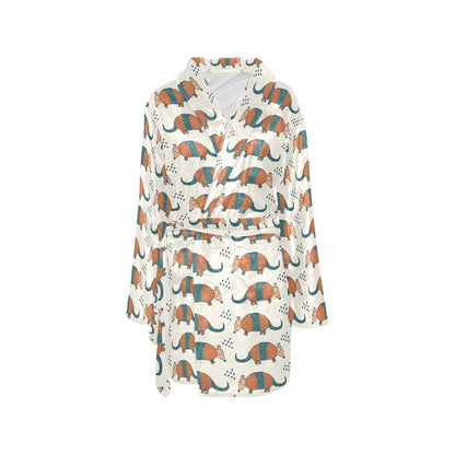 Armadillo Pattern Print Design 01 Women's Fleece Robe