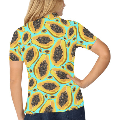Papaya Pattern Print Design PP03 Women's Polo Shirt