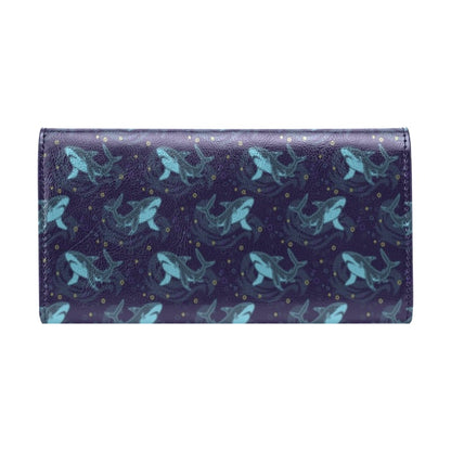 Shark Print Design LKS306 Women's Trifold Wallet