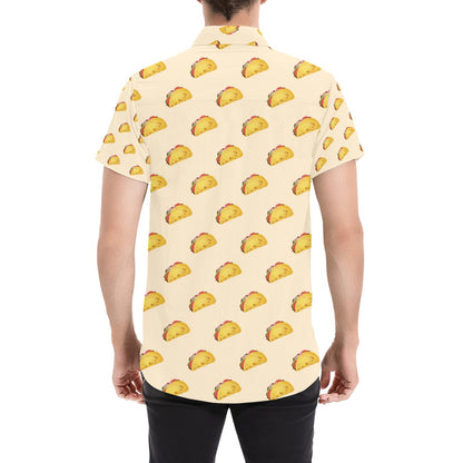 Taco Print Design LKS302 Men Short Sleeve Button Up Shirt