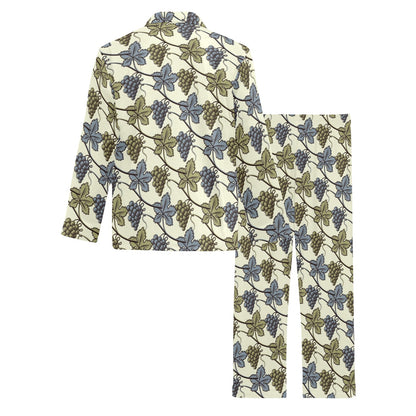 Grape Pattern Print Design GP03 Men's Long Pajama Set