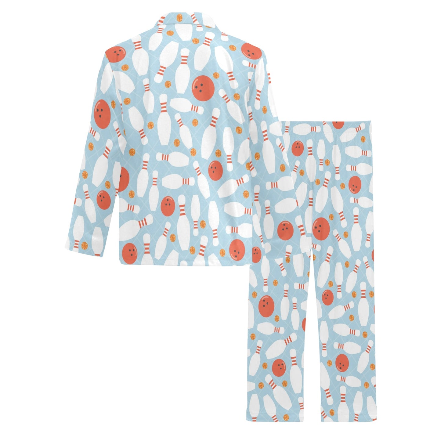 Bowling Pattern Print Design 09 Men's Long Pajama Set