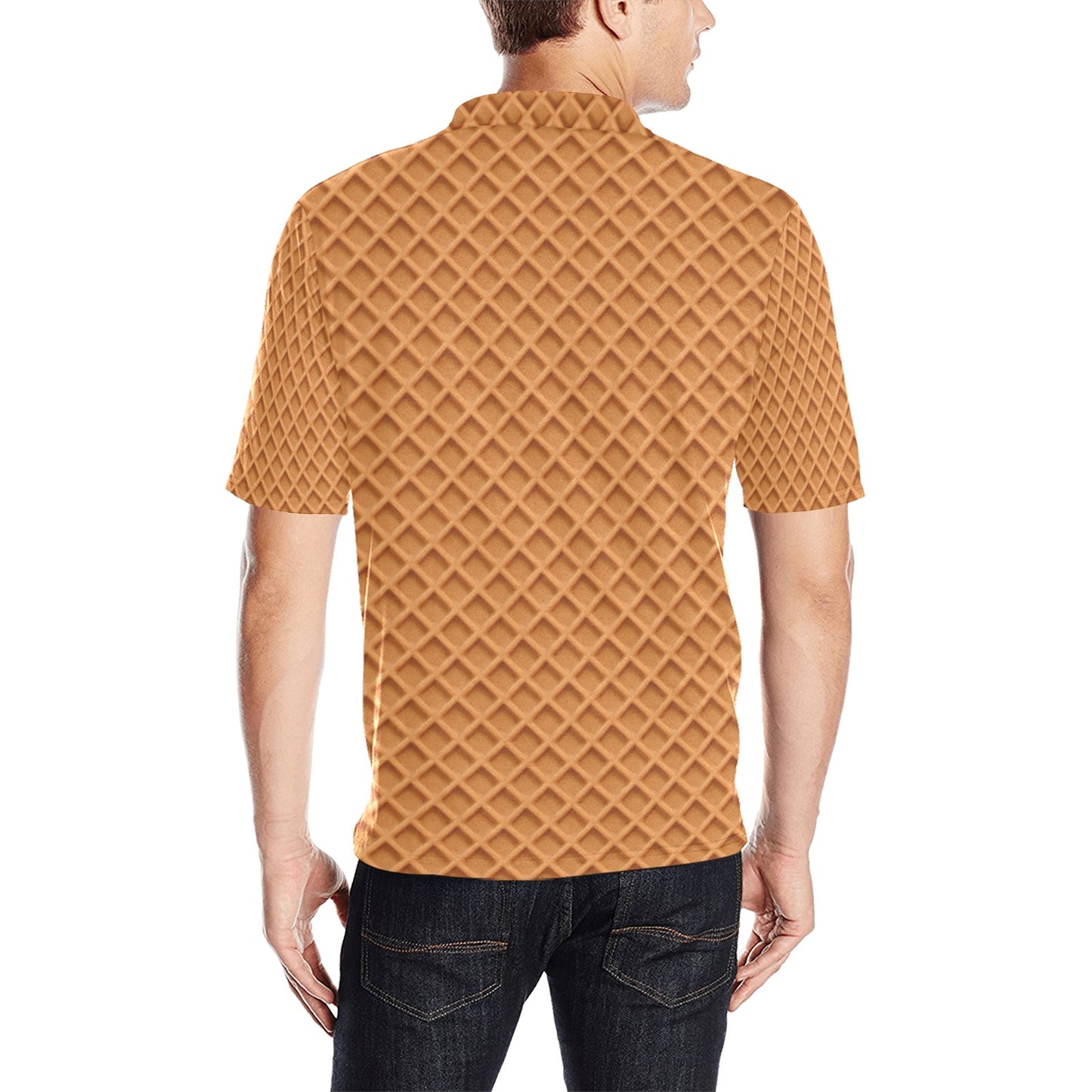 Waffle Texture Print Design LKS301 Men Polo Shirt