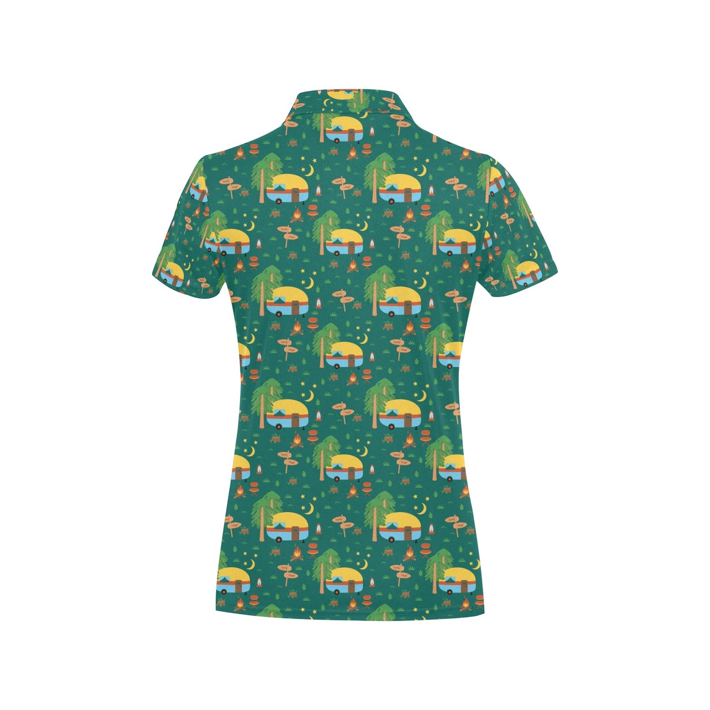 Camping Camper Pattern Print Design 06 Women's Polo Shirt