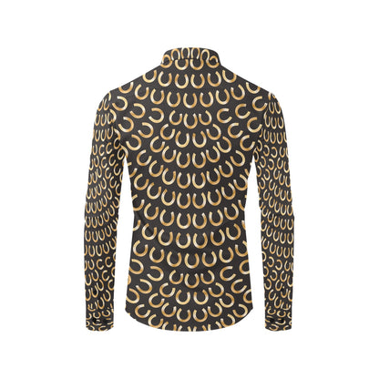 Horseshoe Print Design LKS304 Men's Long Sleeve Dress Shirt