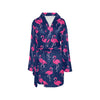 Pink Flamingo Pattern Women's Fleece Robe