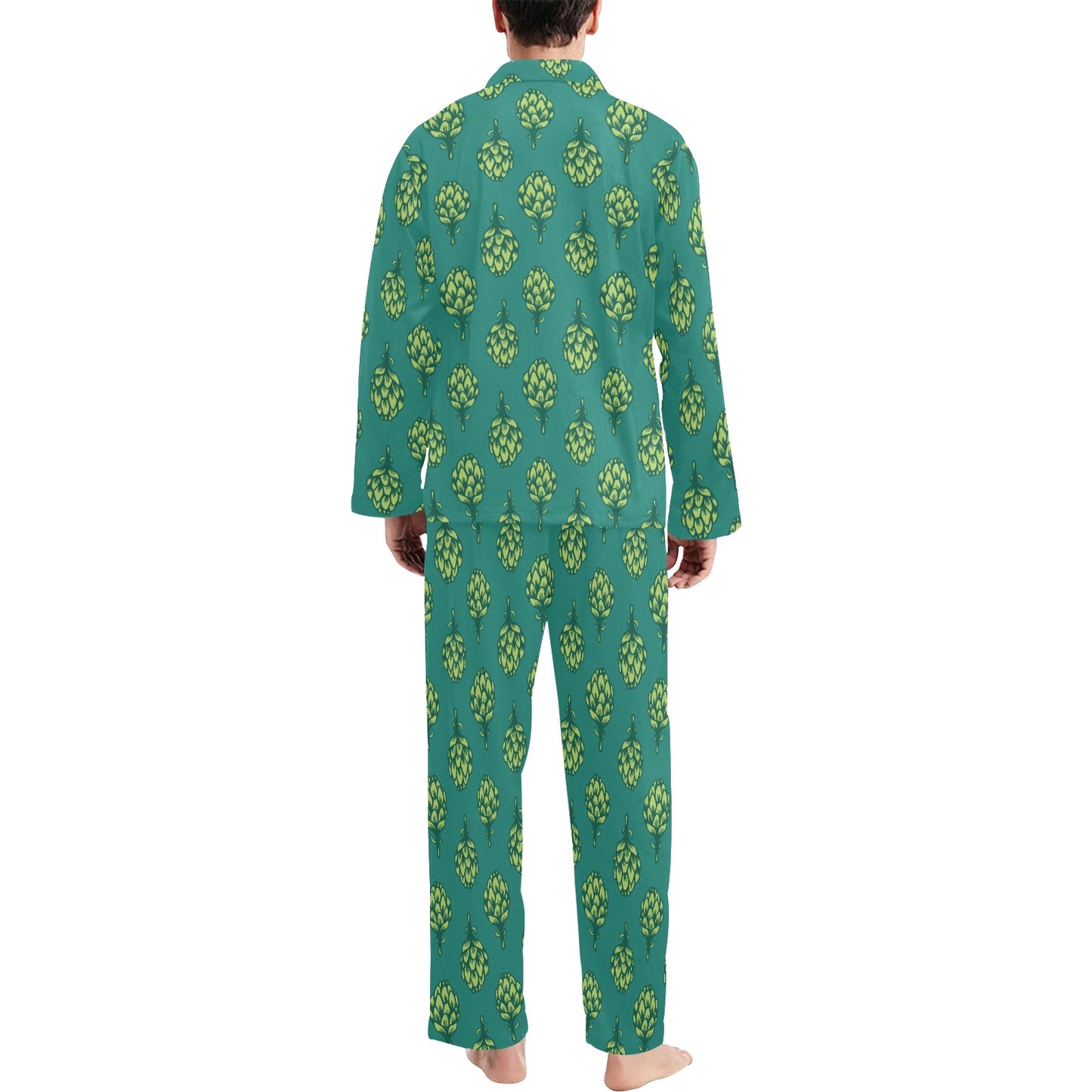 Artichoke Pattern Print Design 04 Men's Long Pajama Set