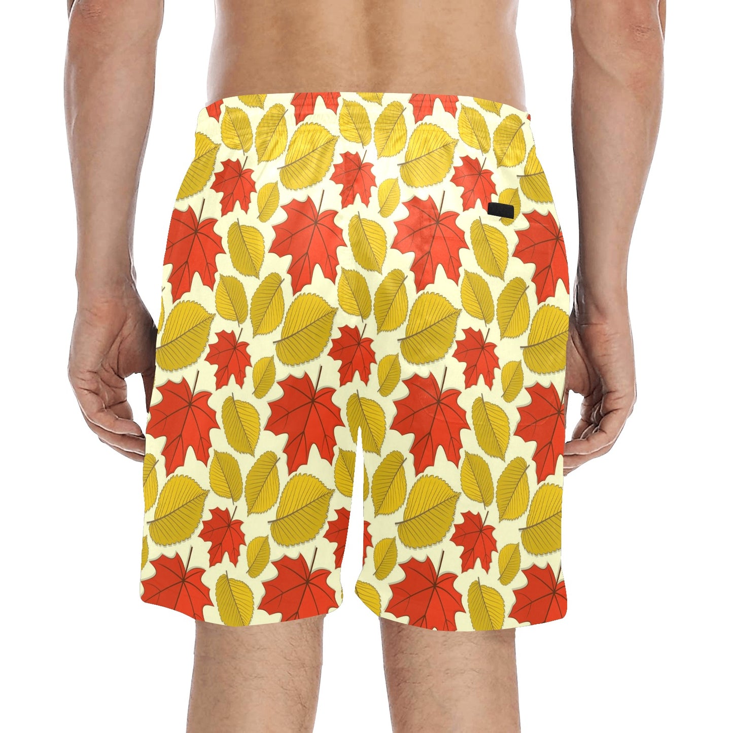 Elm Maple Leave Print Pattern Men's Swim Trunks Beach Shorts