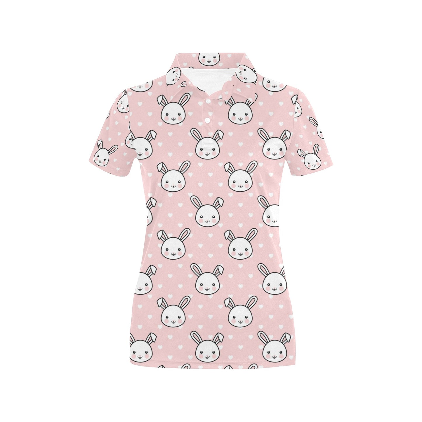 Rabbit Pattern Print Design RB02 Women's Polo Shirt