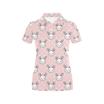 Rabbit Pattern Print Design RB02 Women's Polo Shirt