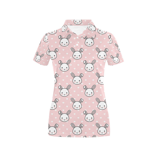 Rabbit Pattern Print Design RB02 Women's Polo Shirt