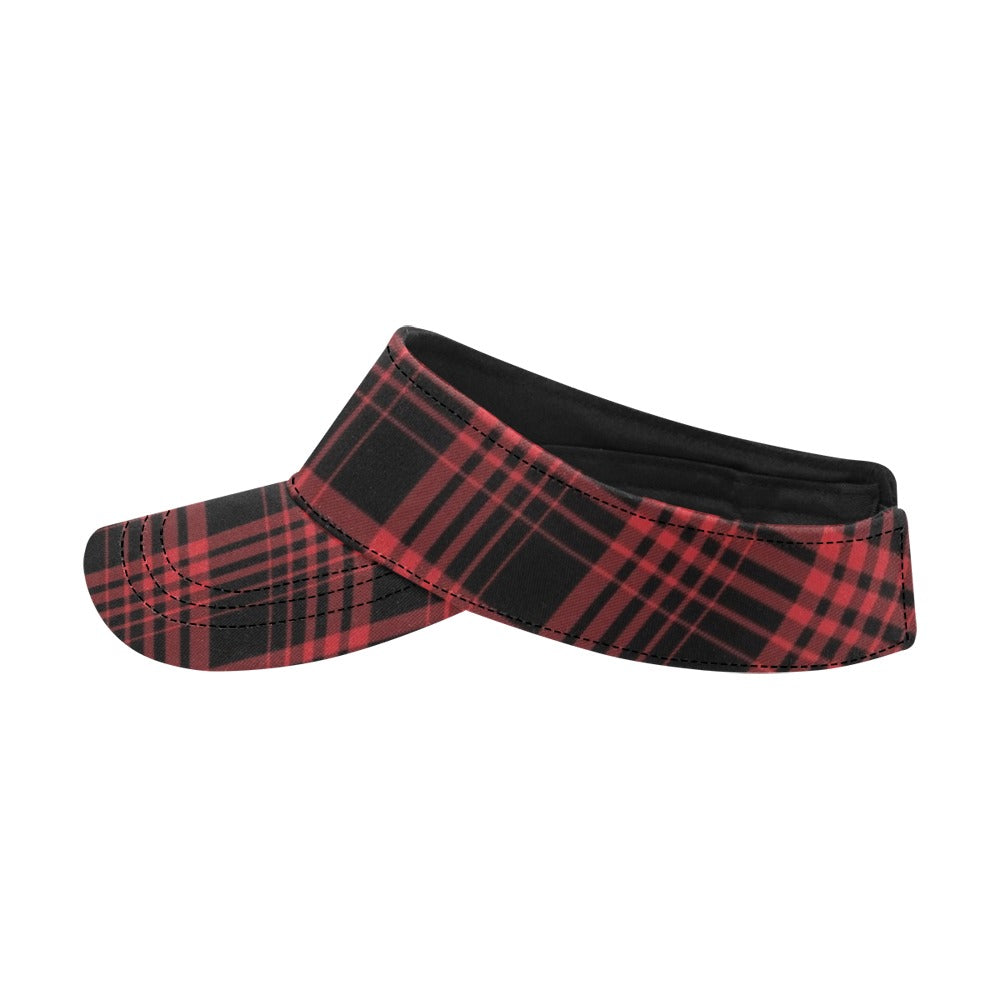 Tartan Red Black Print Design LKS303 Unisex Sun Visor