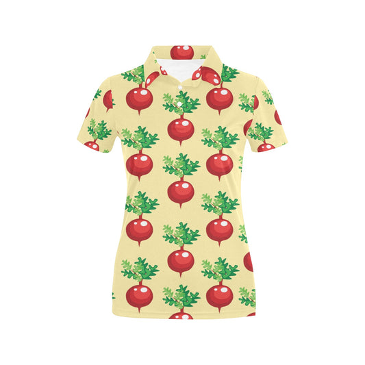 Radish Pattern Print Design A02 Women's Polo Shirt