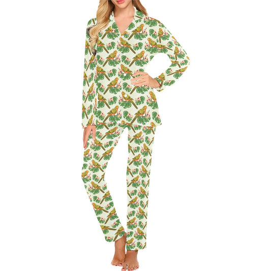 Conures Pattern Print Design 01 Women's Long Pajama Set