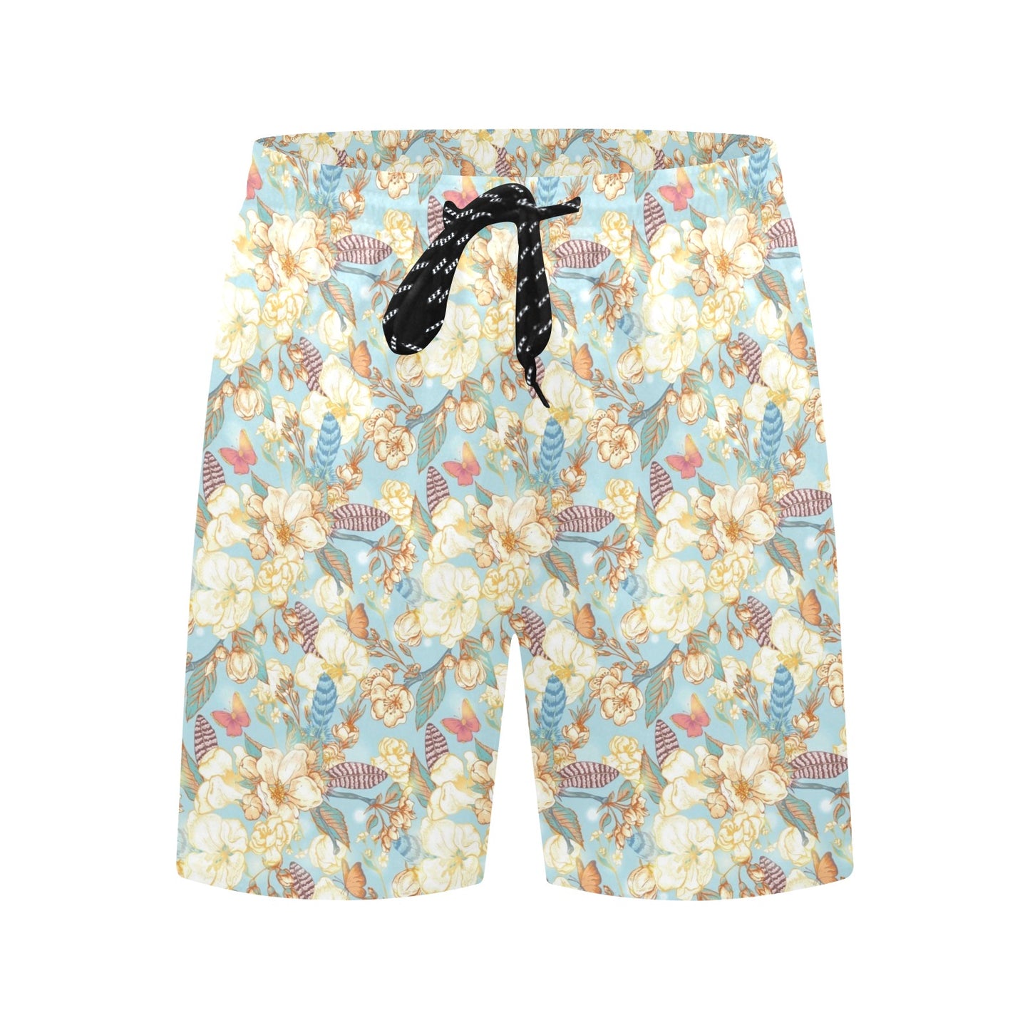 Summer Floral Print Design LKS302 Men's Swim Trunks Beach Shorts