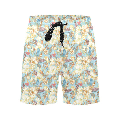 Summer Floral Print Design LKS302 Men's Swim Trunks Beach Shorts