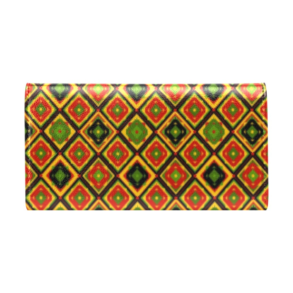 Rasta Reggae Color Pattern Women's Trifold Wallet