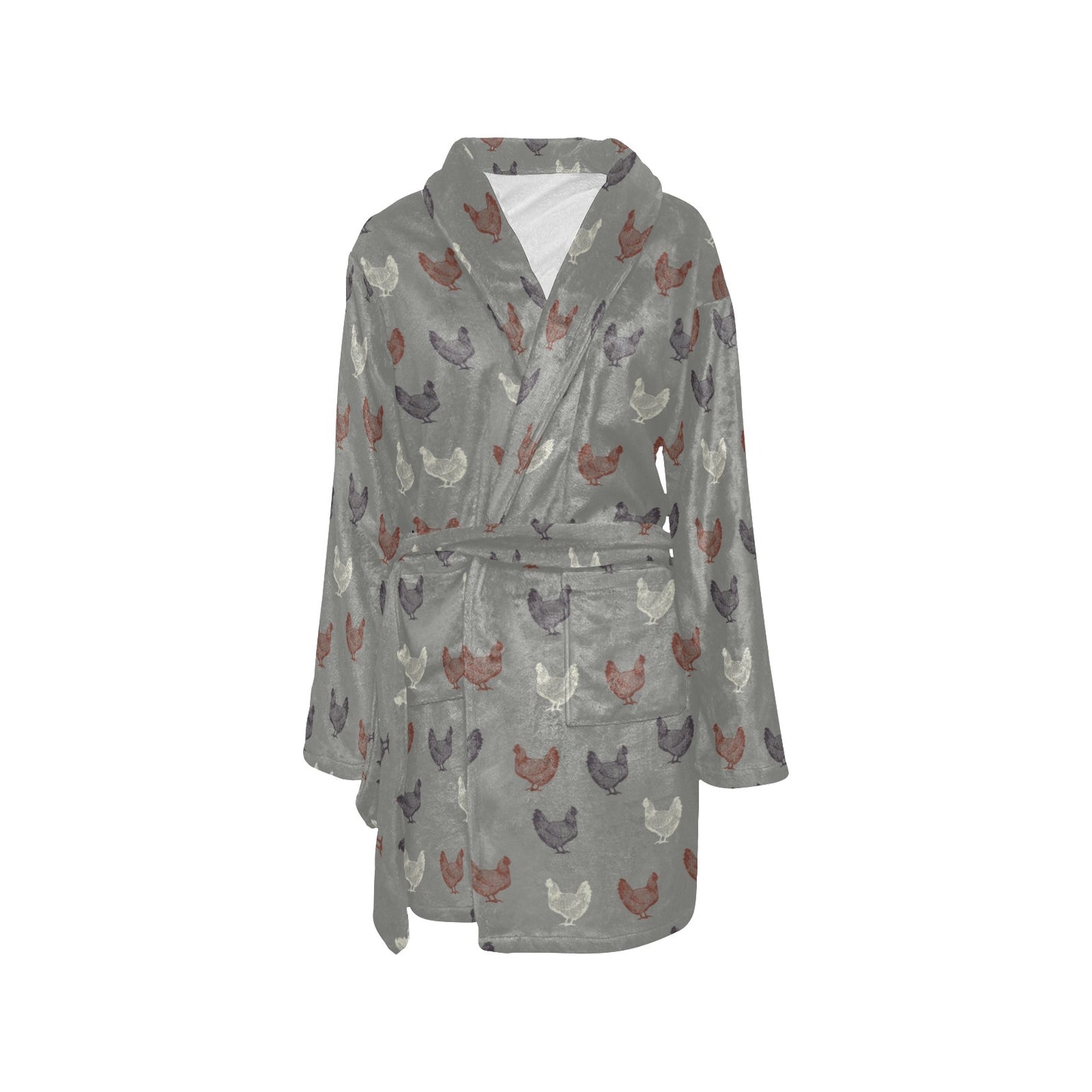 Chicken Pattern Print Design 01 Women's Fleece Robe