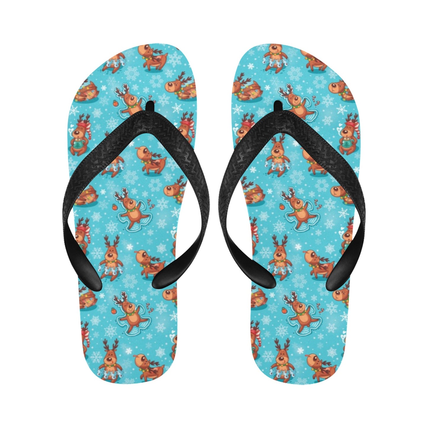 Reindeer Print Design LKS402 Flip Flops