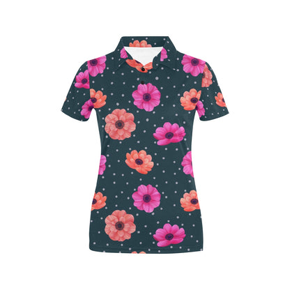 Anemone Pattern Print Design AM08 Women's Polo Shirt