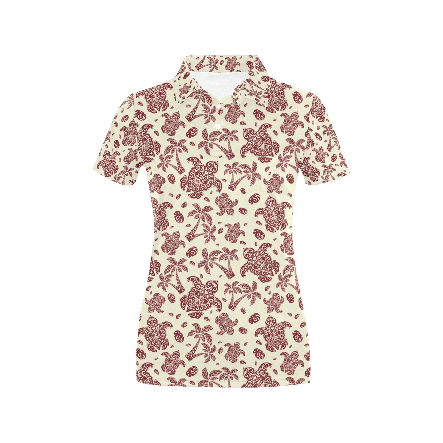 Polynesian Tattoo Turtle Themed Women's Polo Shirt