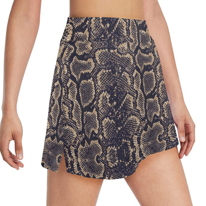 Snake Skin Pattern Print 17" Golf & Pickleball Skort with Pockets
