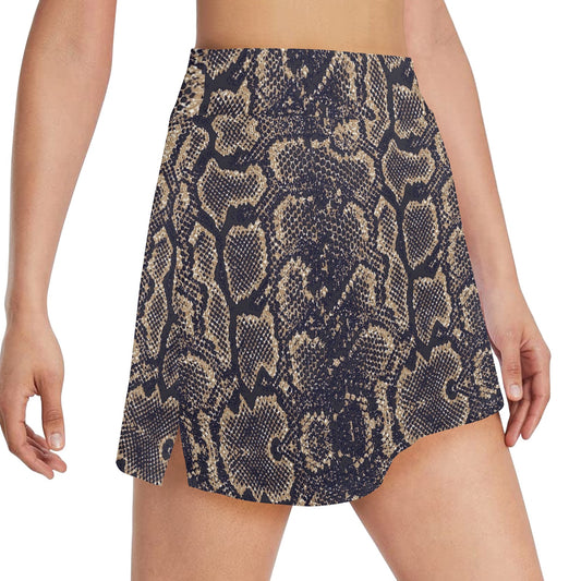 Snake Skin Pattern Print 17" Golf & Pickleball Skort with Pockets