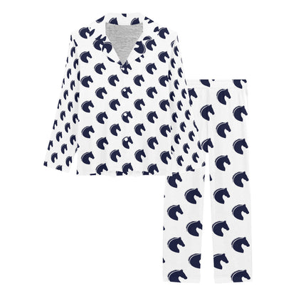 Horse Head Print Design LKS303 Women's Long Pajama Set