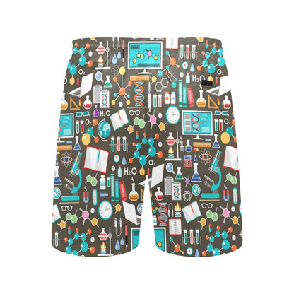 Science Print Design LKS303 Men's Swim Trunks Beach Shorts