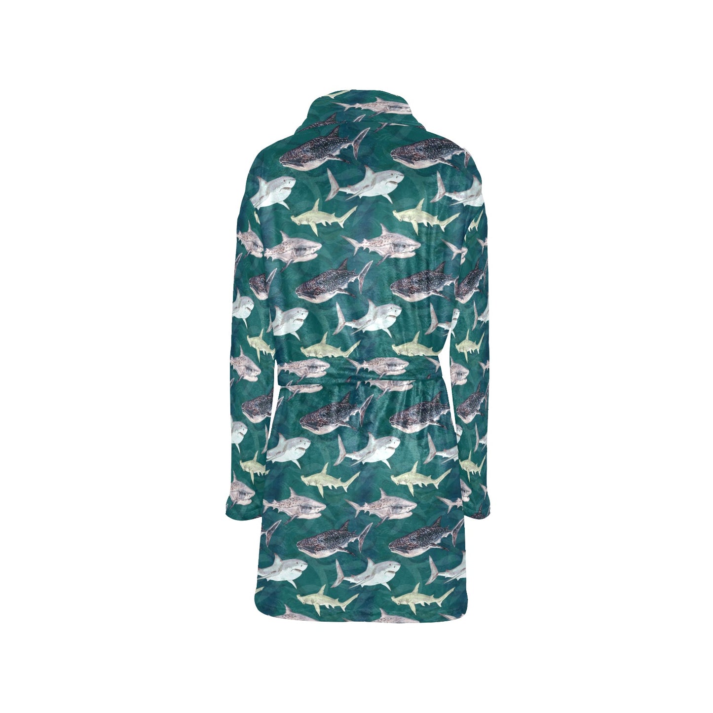 Shark Style Print Women's Fleece Robe