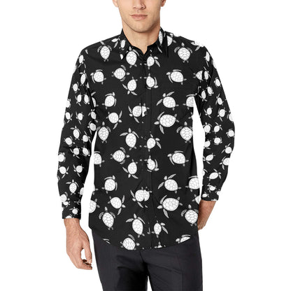 Sea Turtle Print Design LKS303 Men's Long Sleeve Dress Shirt