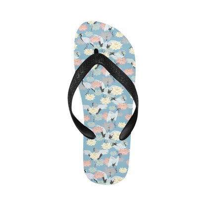Water Lily Print Design LKS304 Flip Flops