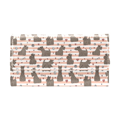 Scottish Terriers Print Design LKS3016 Women's Trifold Wallet