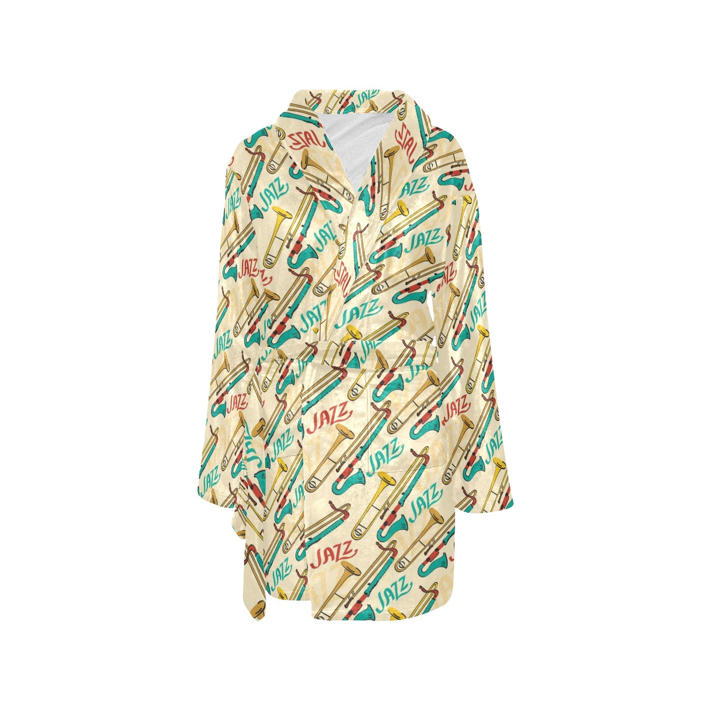 Trombone Pattern Print Design 03 Women's Fleece Robe