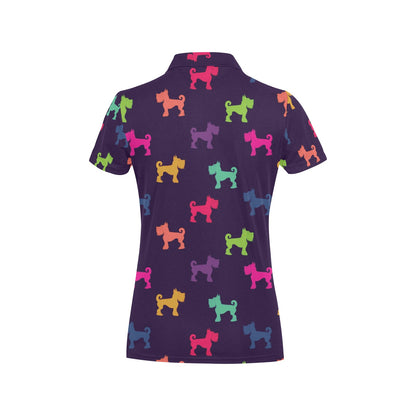 Schnauzers Pattern Print Design A05 Women's Polo Shirt