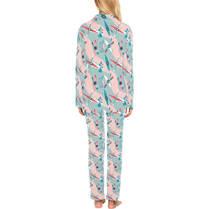 Kayak Pattern Print Design 05 Women's Long Pajama Set