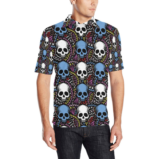 Skull Print Design LKS305 Men Polo Shirt