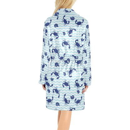 Crab Pattern Print Design 04 Women's Fleece Robe