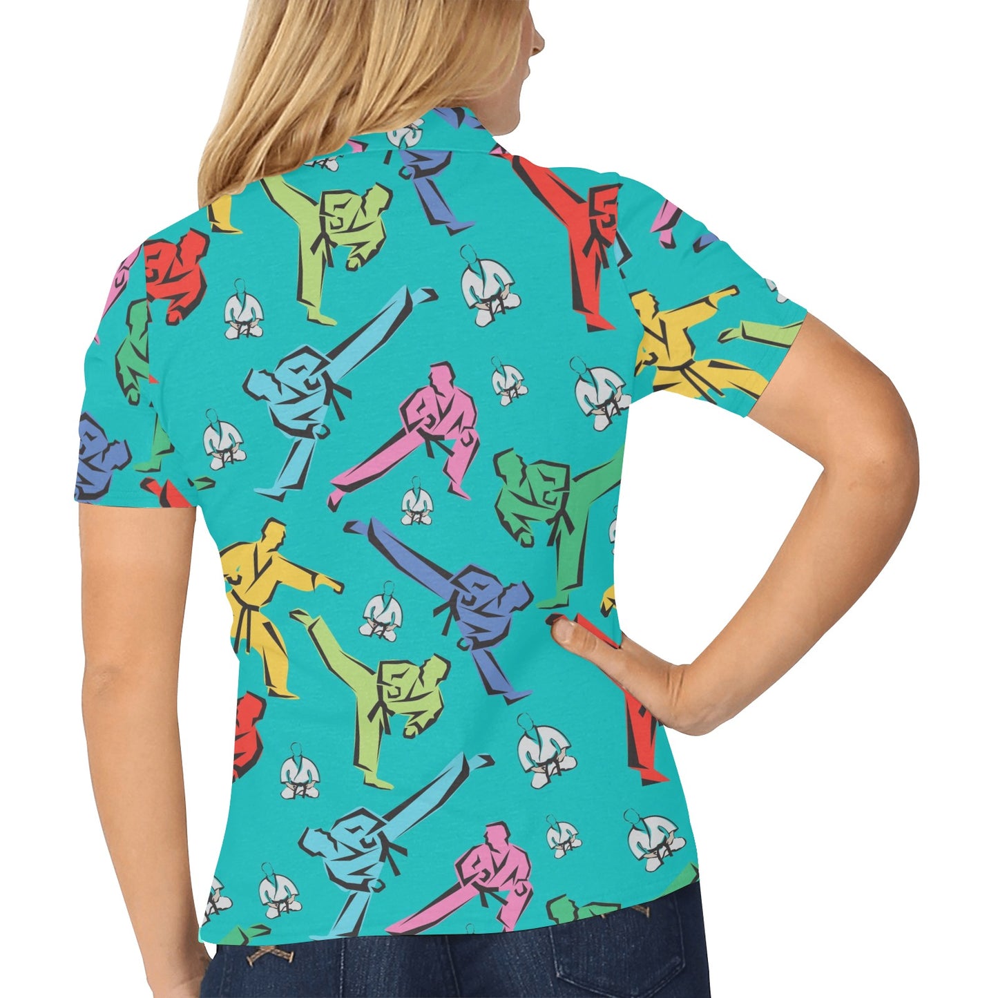Judo Pattern Print Design 01 Women's Polo Shirt