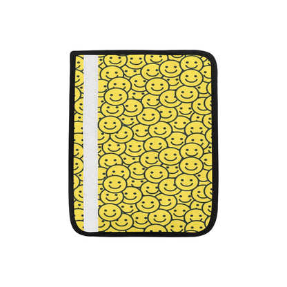 Smiley Face Emoji Print Design LKS302 Car Seat Belt Cover