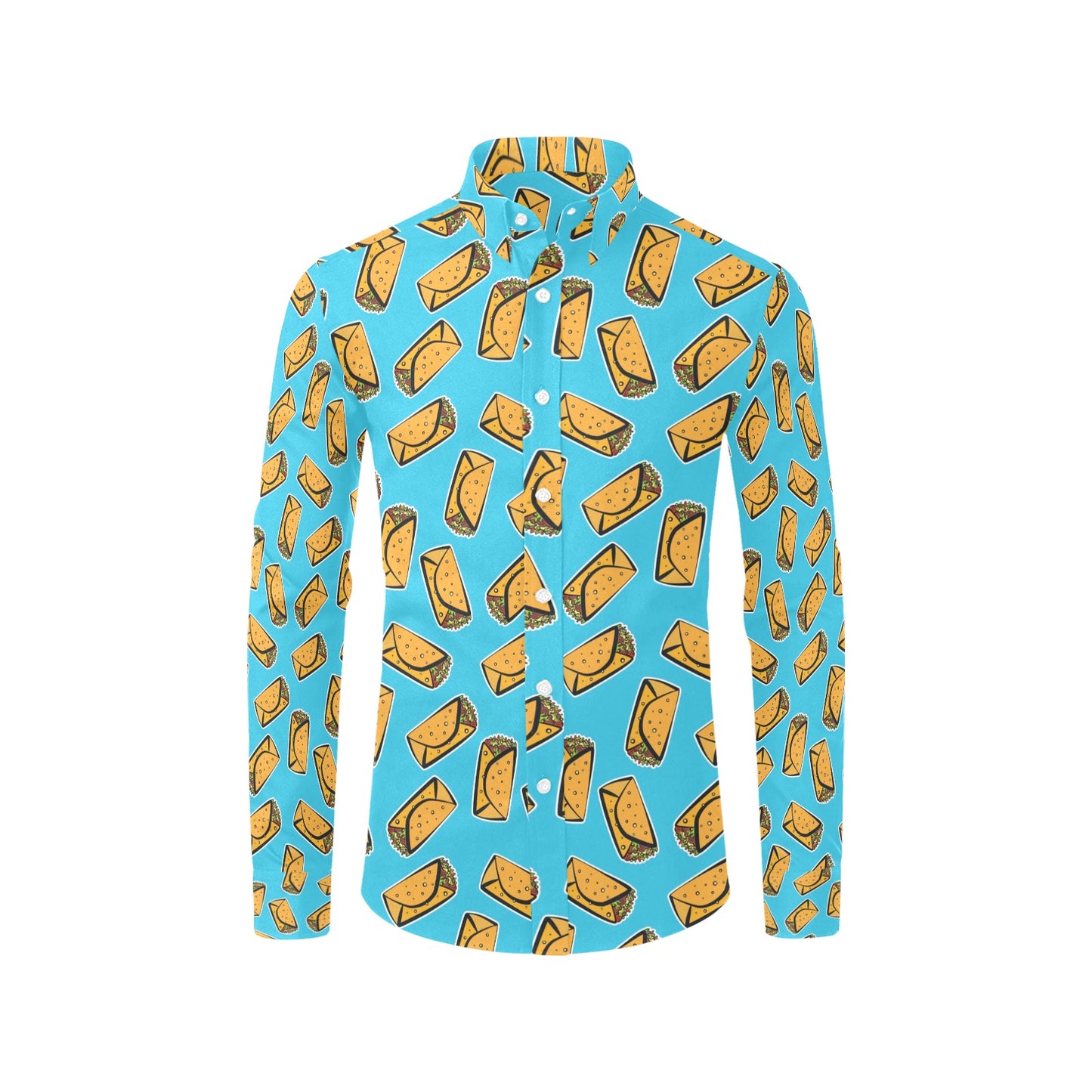 Burrito Print Design LKS301 Men's Long Sleeve Dress Shirt