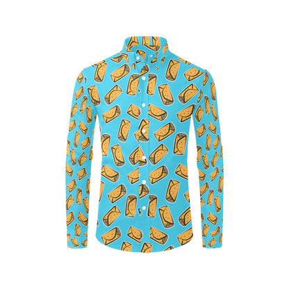 Burrito Print Design LKS301 Men's Long Sleeve Dress Shirt