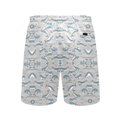 Narwhal Pattern Print Men's Swim Trunks Beach Shorts